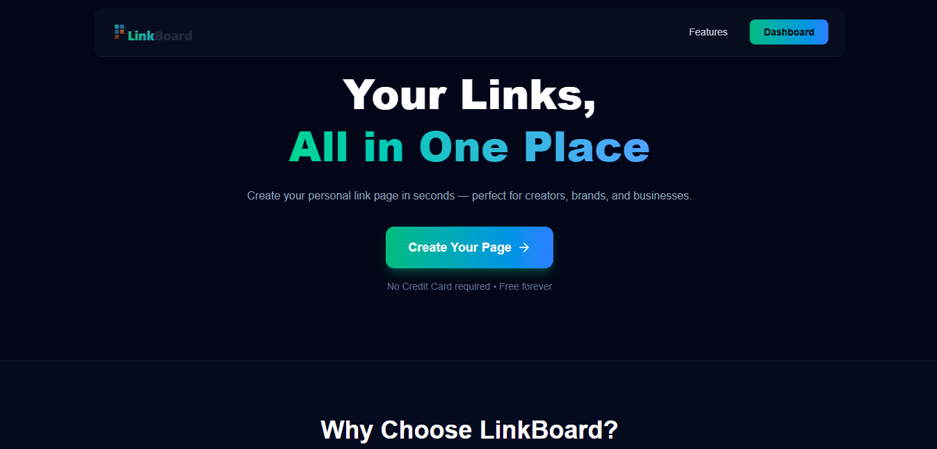 LinkBoard ( Link in Bio web app )